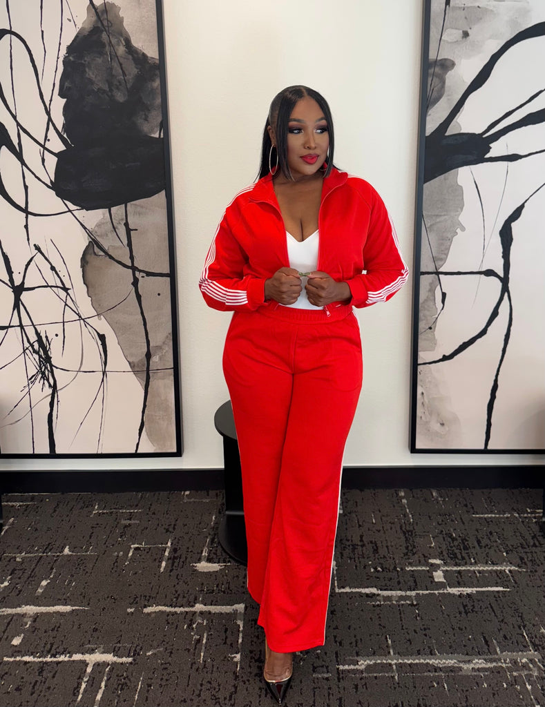 On The Run Pant Set (Red)