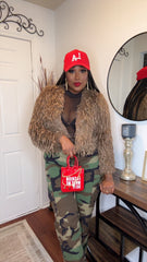 Fauxy Lady Feathery Crop Jacket (Cocoa)