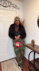 Fauxy Lady Feathery Crop Jacket (Black)