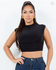 Cropped Shirred Top