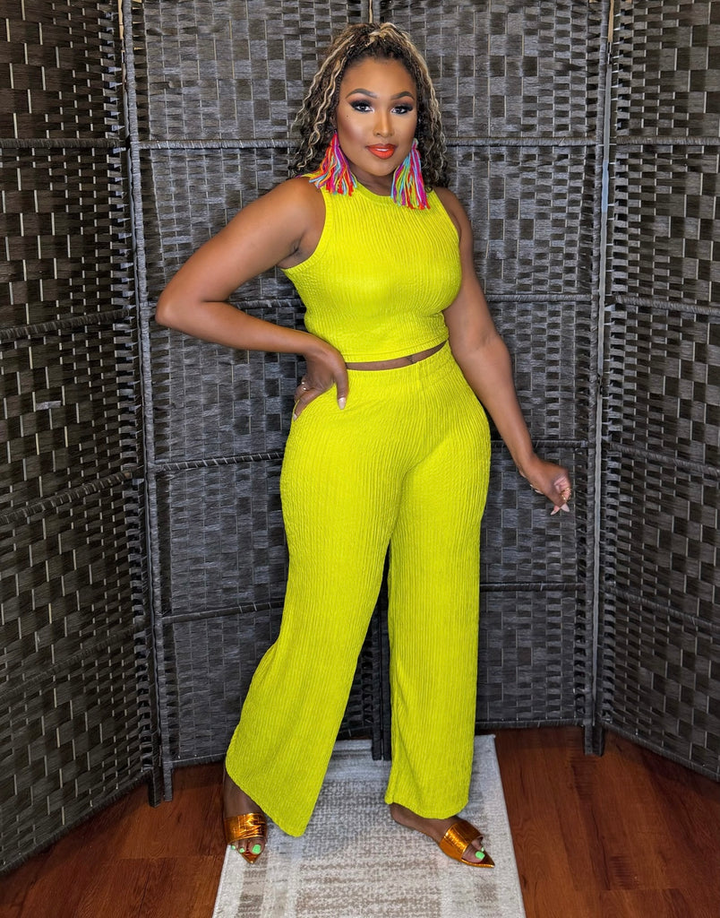 Summer Daze Pant Set (Lime)