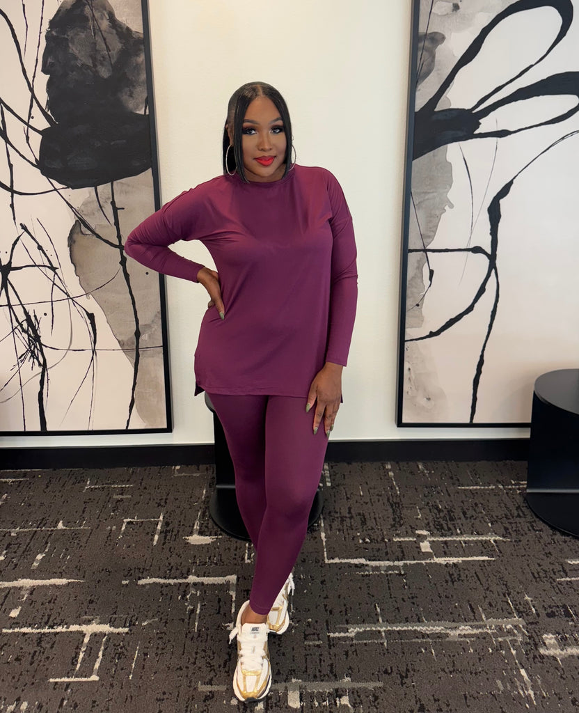 Glam & Go Legging Set (Eggplant)