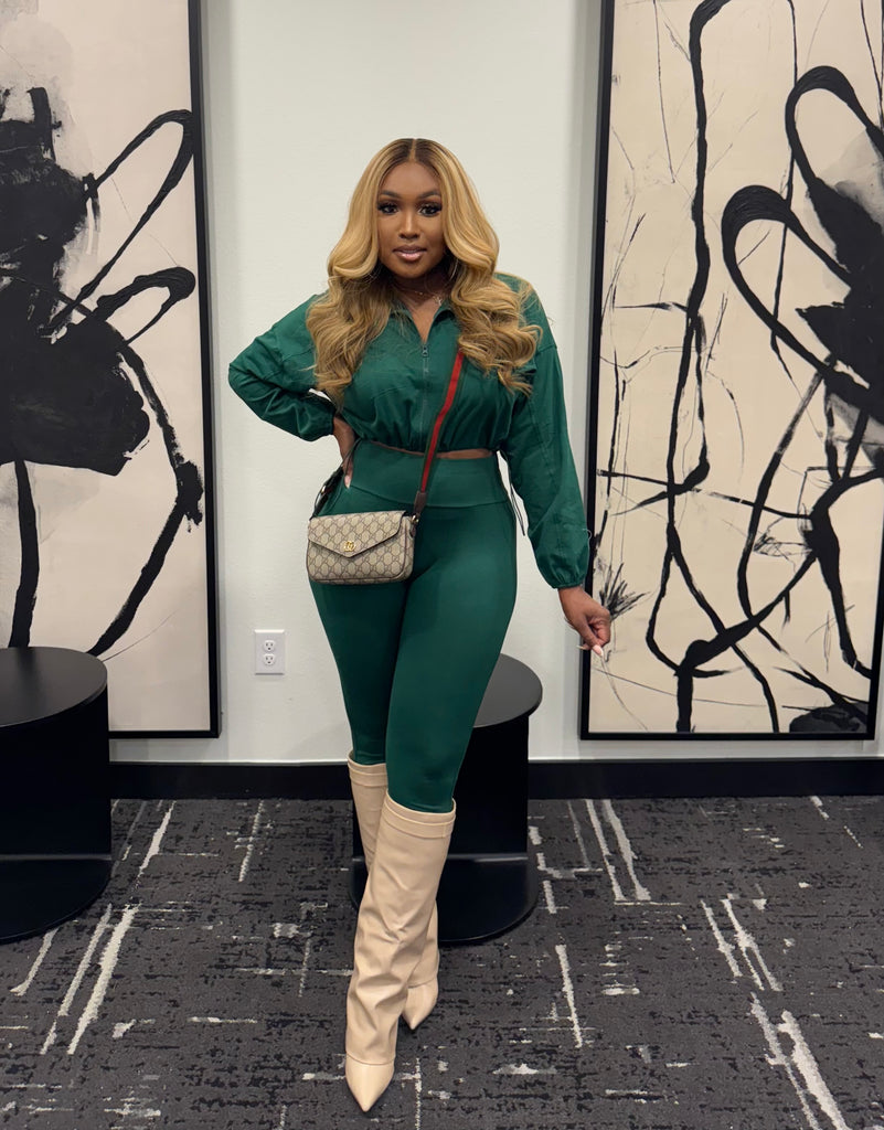 Flyy Gyrl Legging Set (DK Green)