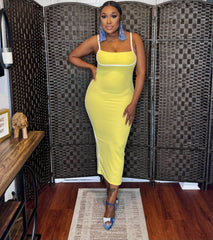 Spring Daze Midi Dress (Yellow)