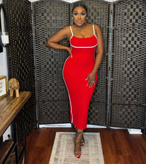 Spring Daze Midi Dress (Red)