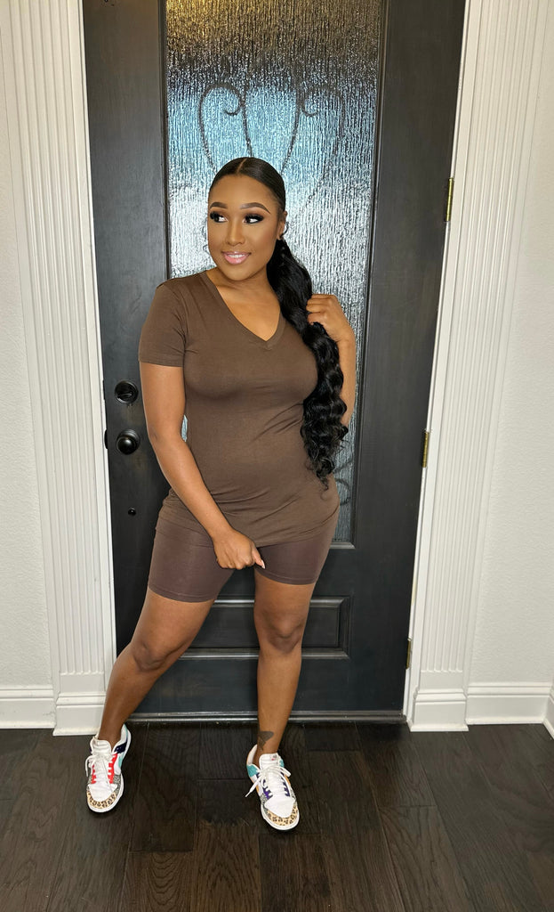 Glam N Chill Short Set (Chocolate)