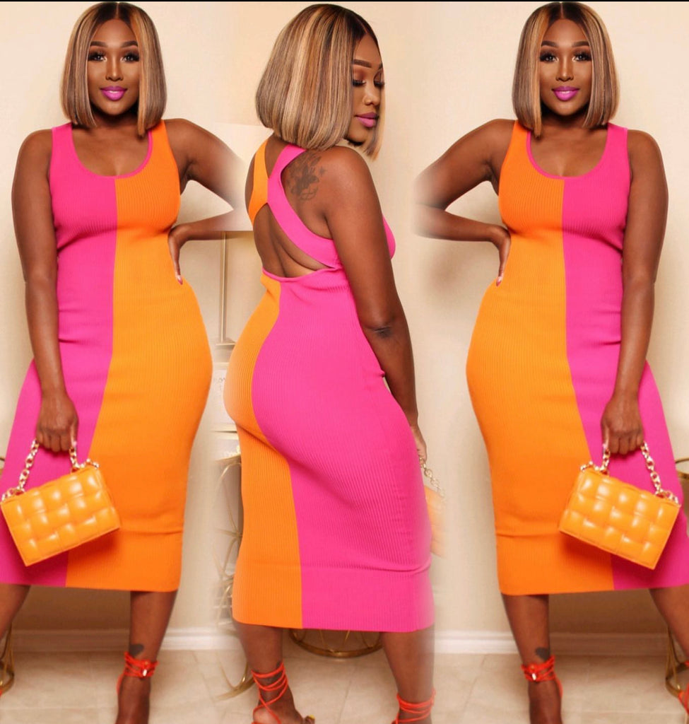 Ava Color-block Midi Dress