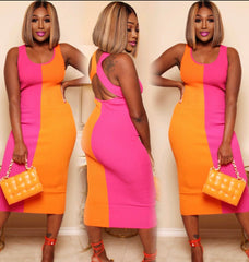 Ava Color-block Midi Dress