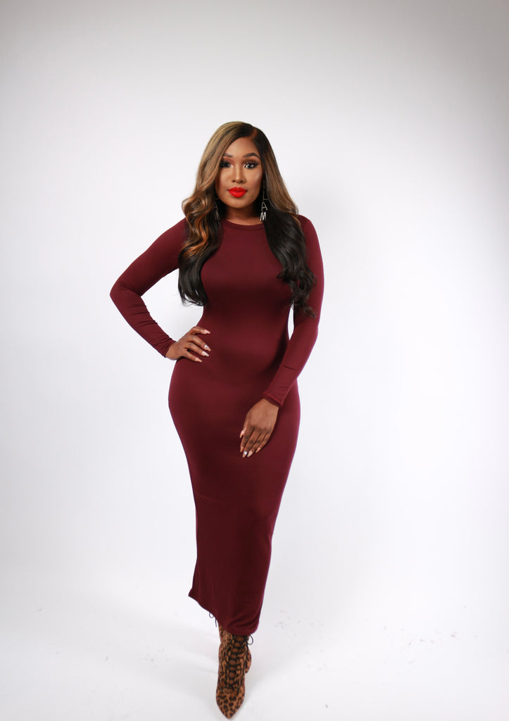 Riley Dress- DK Burgundy