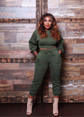 Glam N Comfy Jogger Set (Olive)