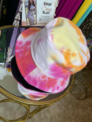 Tie-Dye Bucket Hat - Pink/Orange